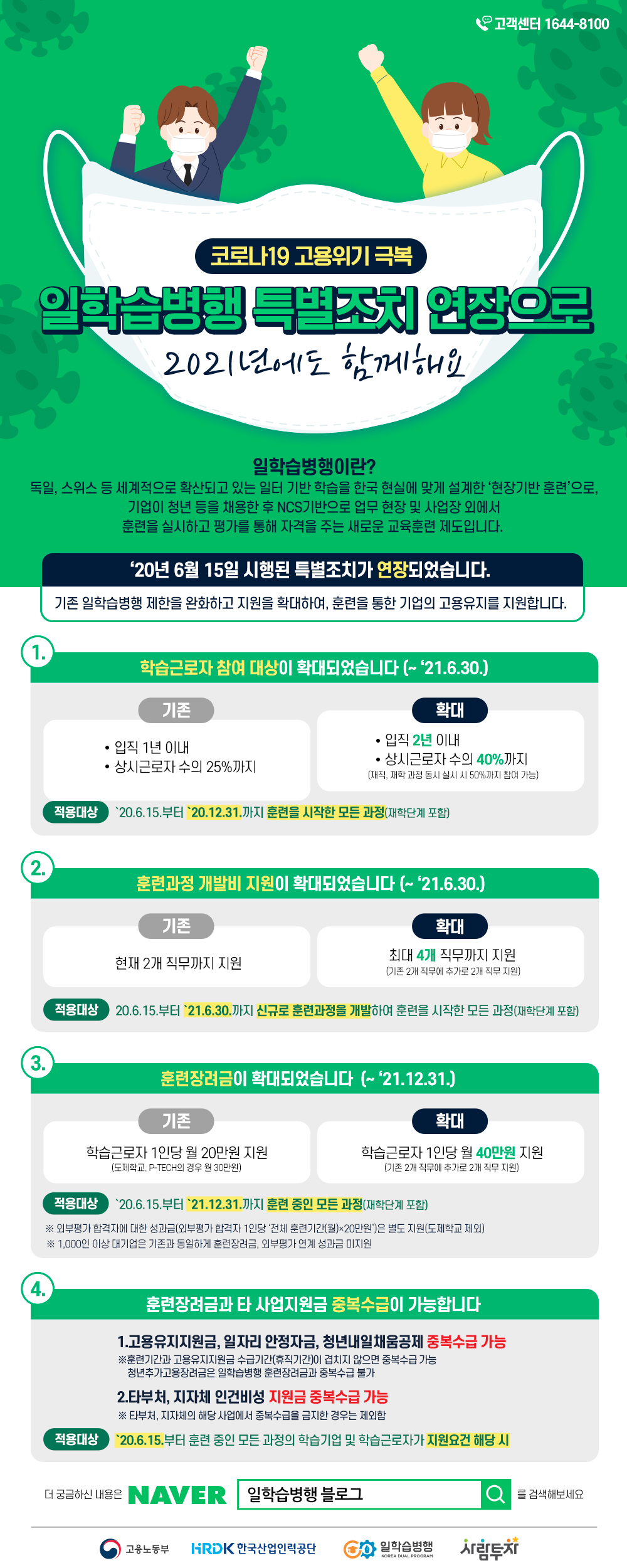 코로나19 일학습병행 특별조치 연장 안내의 1번째 이미지